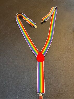 Kids Rainbow Suspenders - Bright Multicolor Striped Adjustable for men, women